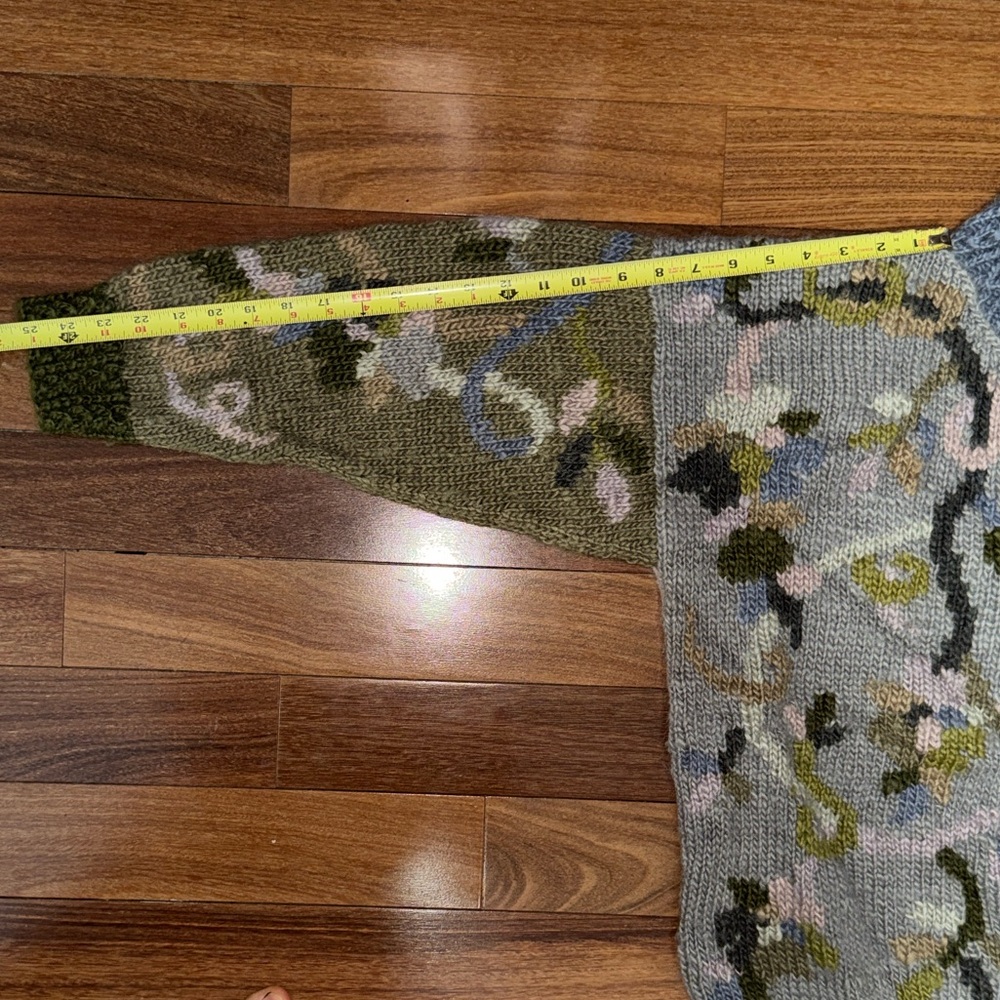 Tara Handknits Floral Cardigan Sweater | Hand Knit | Multicolor - Picture 14 of 14
